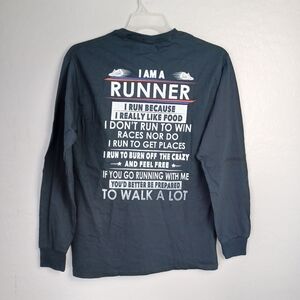I AMA RUNNER Men's Shirt Long Sleeve M Black